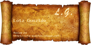 Lotz Gusztáv névjegykártya