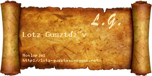 Lotz Gusztáv névjegykártya